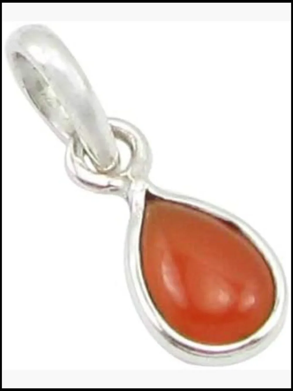 Real Carnelian Pendant 925 Sterling Silver Minimalist Elegant Necklace Gift